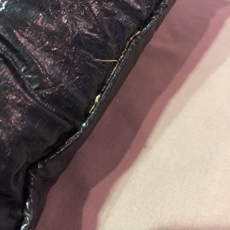 70'S BLACK FAKE LETHER PILLOW [J-214]