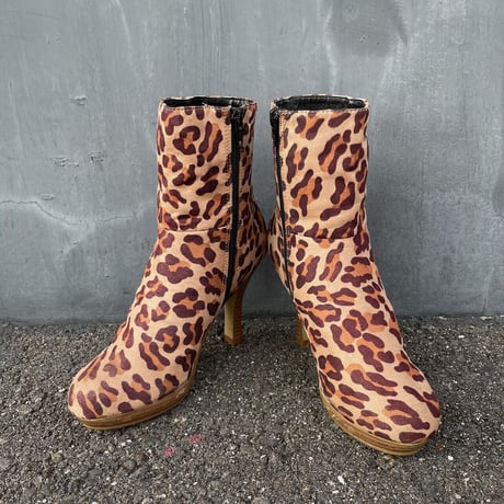 LEOPARD SHORT BOOTS 23.0㎝ [S-4105]