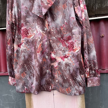 70’S MARBLE TIECOLOR BLOUSE [S-0338]