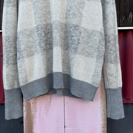 BLOCK CHECK KNIT [S-4056]