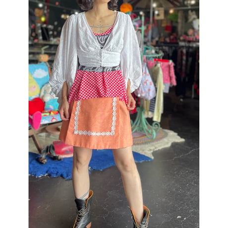 70'S FLOWER LACE SKIRT PANTS [S-3098]