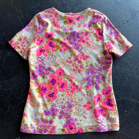 60-70’S FLOWER NYLON TEE [S-3395]