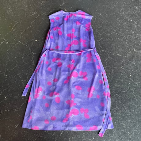 70’S LEAF PRINT POLY DRESS [S-1893]