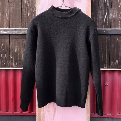 50’S "BALISE" BLACK WOOL MARINE KNIT [S-4009]