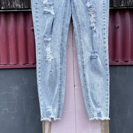 DAMAGE DENIM PANTS [S-4453]
