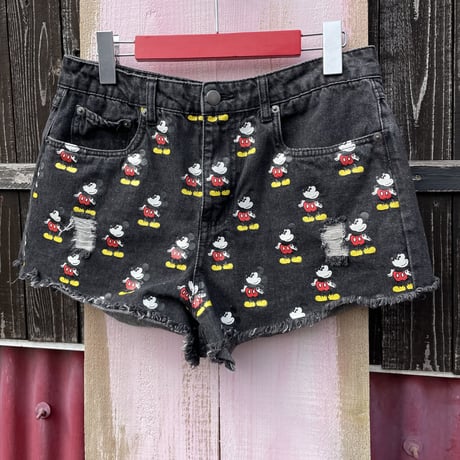 MICKEYMOUSE CUTOFF SHORT PANTS [S-0844]