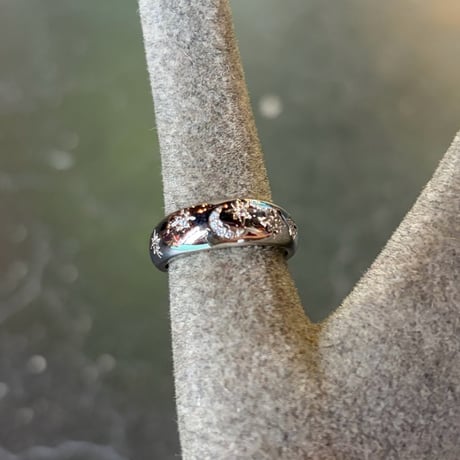 SILVER 925 STAR ＆ MOON RING [S-4307]