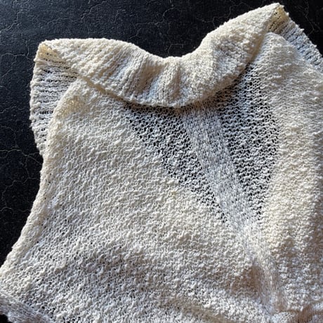 70’S COTTON CROCHET FRILL BORELO [S-4198]