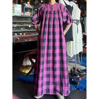 70'S CHECK LONG DRESS [S-4422]