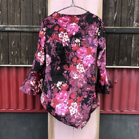 FLOWER PRINT VELOUR CUT&SEWN [S-1193]