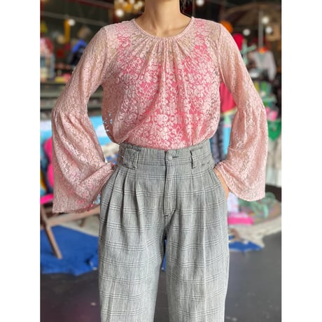 FLARE SLEEVE LACE TOPS [S-4341]