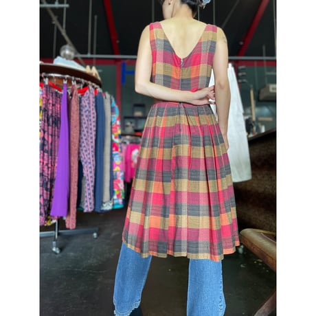 40-50’S CHECK COTTON DRESS [S-3100]