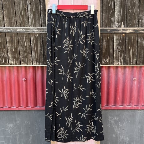 LEAF PRINT LONG SKIRT [S-2033]