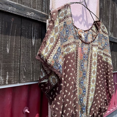 PAISLEY SEE-THROUGH BLOUSE [S-6868]