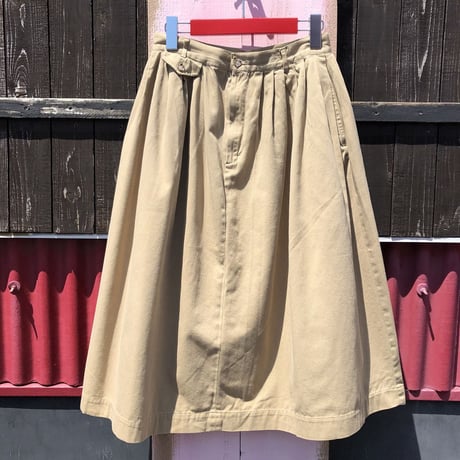 70’S COTTON TUCK DESIGN LONG SKIRT [S-1179]