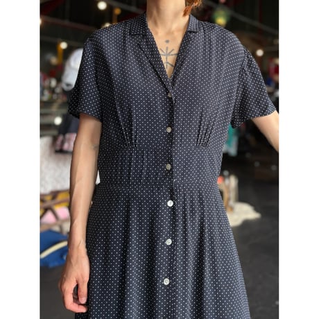DOT RAYON SHIRT DRESS [S-4383]
