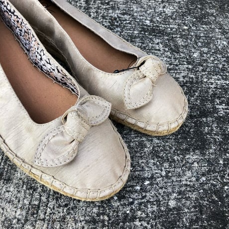 RIBBON FLAT SHOES 24.5cm [S-4389]