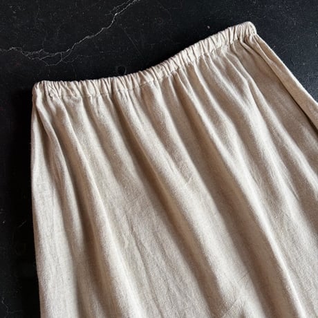 LINEN FRILL LONG SKIRT [S-3807]