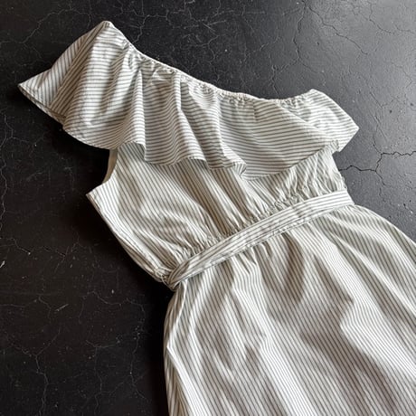 ONE SHOULDER STRIPE DRESS [S-2983]