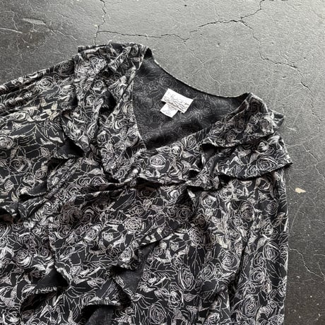 80’S ROSE FRILL BLOUSE [S-2287]