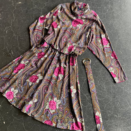 80’S FLOWER×PAISLEY DRESS [S-2664]