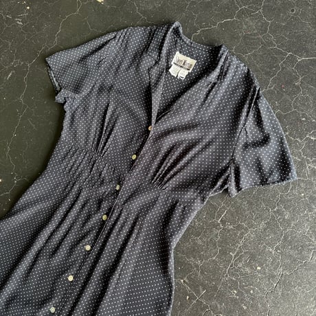 DOT RAYON SHIRT DRESS [S-4383]