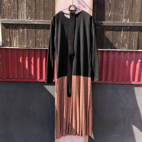 70-80’S KNIT×PLEATS DESIGN DRESS [S-2686]