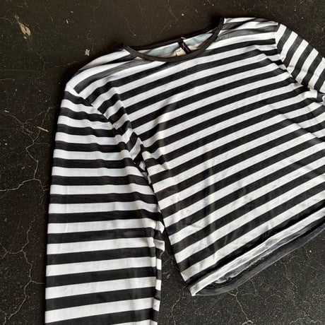 BORDER SHEER TOPS [S-3302]