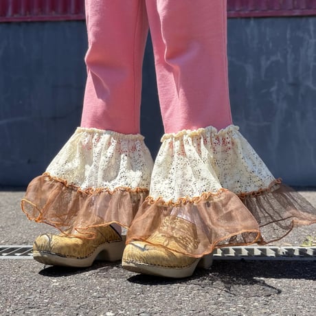 LACE × TULLE FRILL EASY PANTS [S-4035]