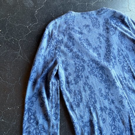 ”Iucien Pellat-finet" SKULL×PEACE×LEAF COTTON CARDIGAN [S-2593]