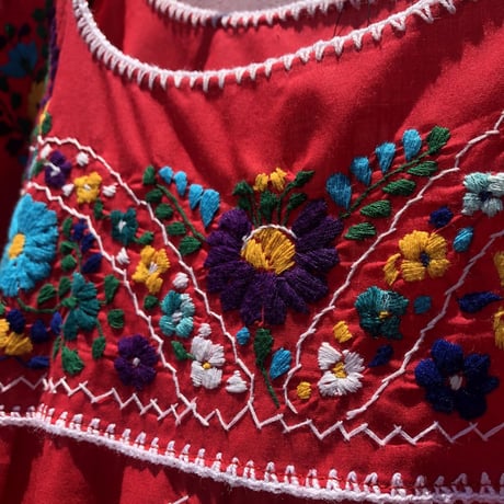 70’S MEXICAN EMBROIDERY REMAKE DRESS [S-1930]