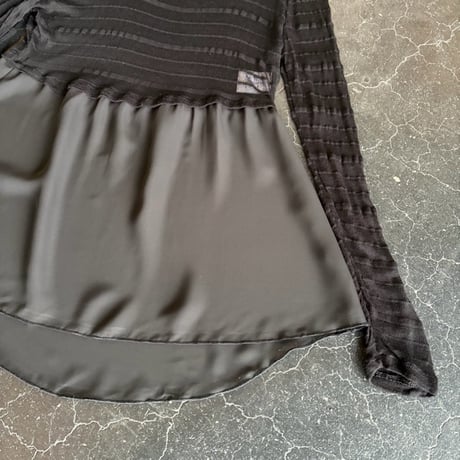 BORDER KNIT×SHEER TOPS [S-3554]