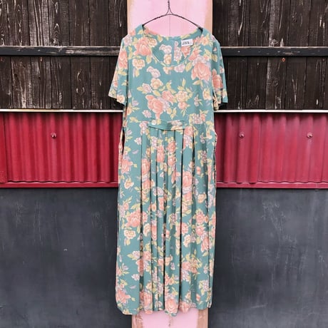80’S FLOWER LONG DRESS [S-3008]