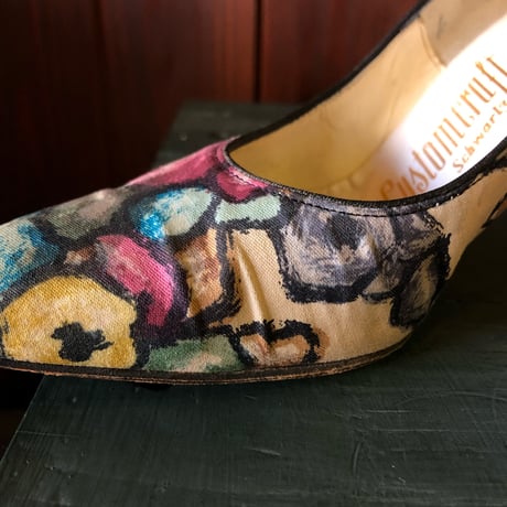 PAINT DESIGN FABRIC PUMPS 23.0cm[S-3197]