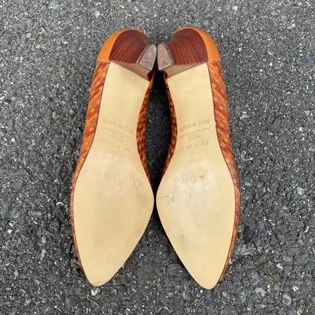 MESH LEATHER PUMPS 24.0㎝ [S-5037]