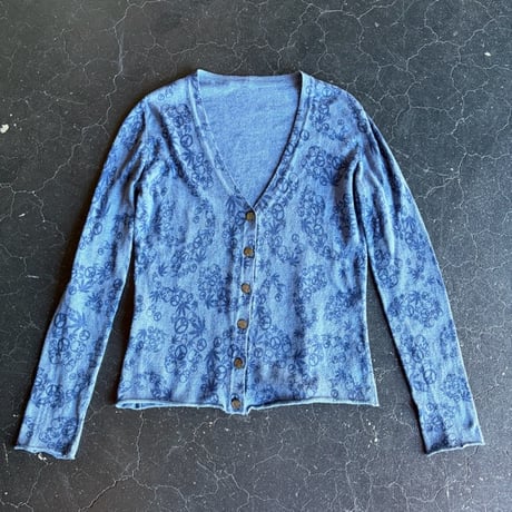 ”Iucien Pellat-finet" SKULL×PEACE×LEAF COTTON CARDIGAN [S-2593]