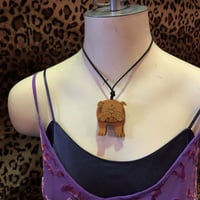 DOG MOTIF WOOD NECKLACE [HP-0922]