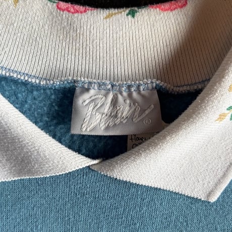 90’S  FLOWER×RIBBON COLLAR SWEAT [S-0499]