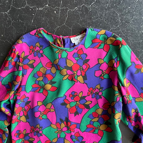FLOWER SILK BLOUSE [S-2405]