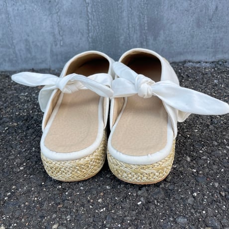 STRAW  RIBBON SANDAL 23.5cm [S-3401]