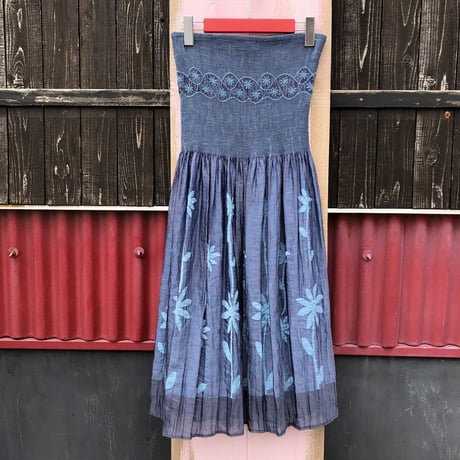 FLOWER PATTERN SHIRRING SKIRT [S-2306]