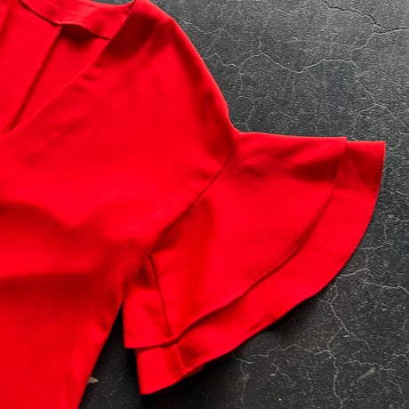 V-NECK FRILL MINI DRESS [S-2507]