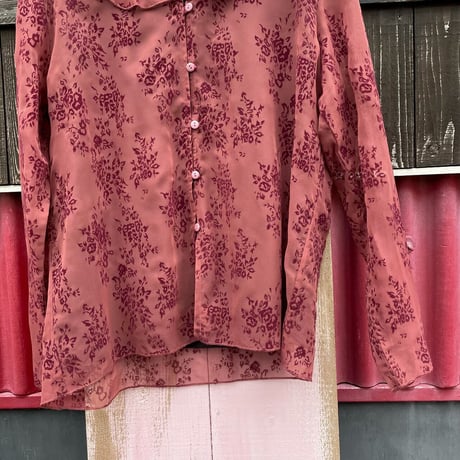FLOWER SEE-THROUGH BLOUSE [S-4595]