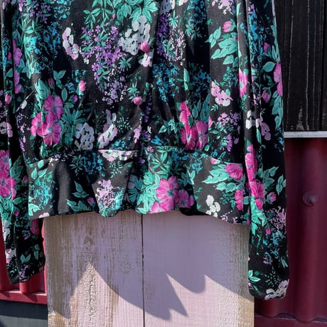 80’S FLOWER DESIGN BLOUSE [S-4844]