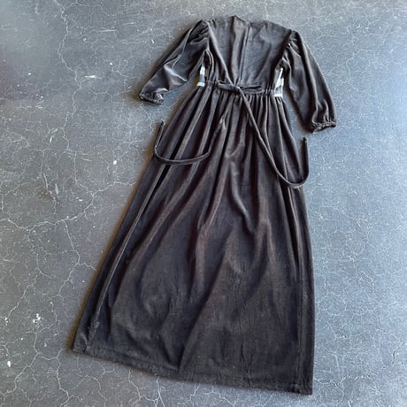 CHECK VELOUR LONG DRESS [S-1667]