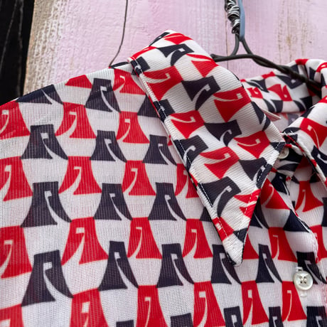 70'S PATTERN POLY SHIRT [S-6311]