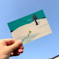 冬、丘の木をめざして　(ポストカード)