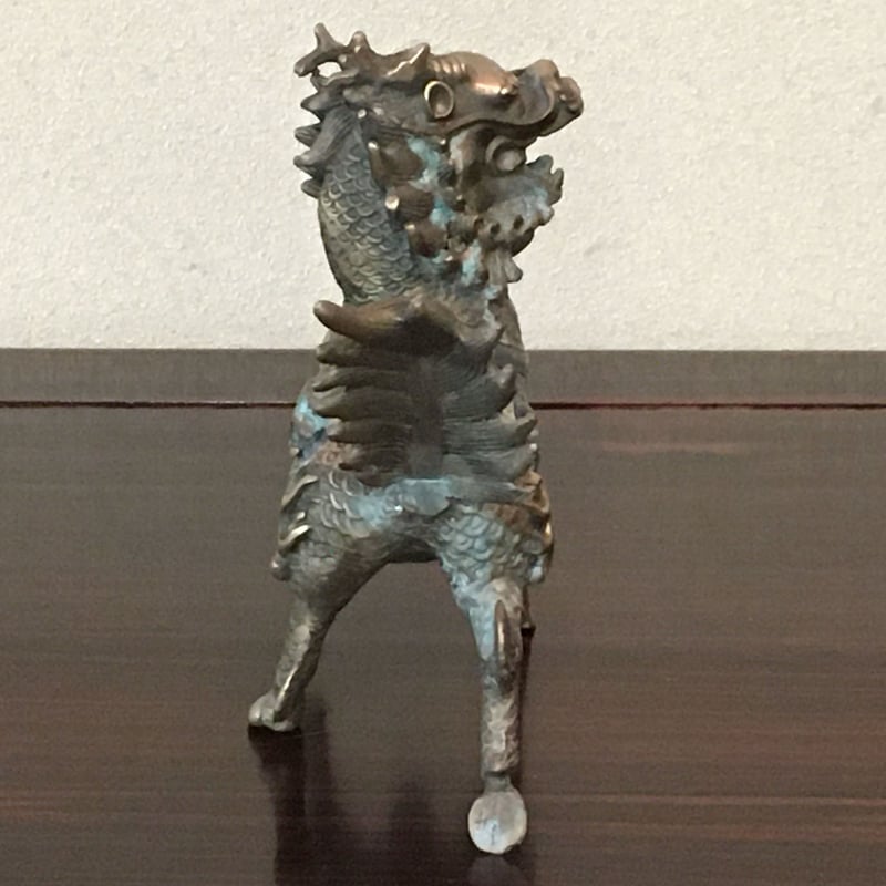 銅製鍍金銀麒麟像 | 古門堂