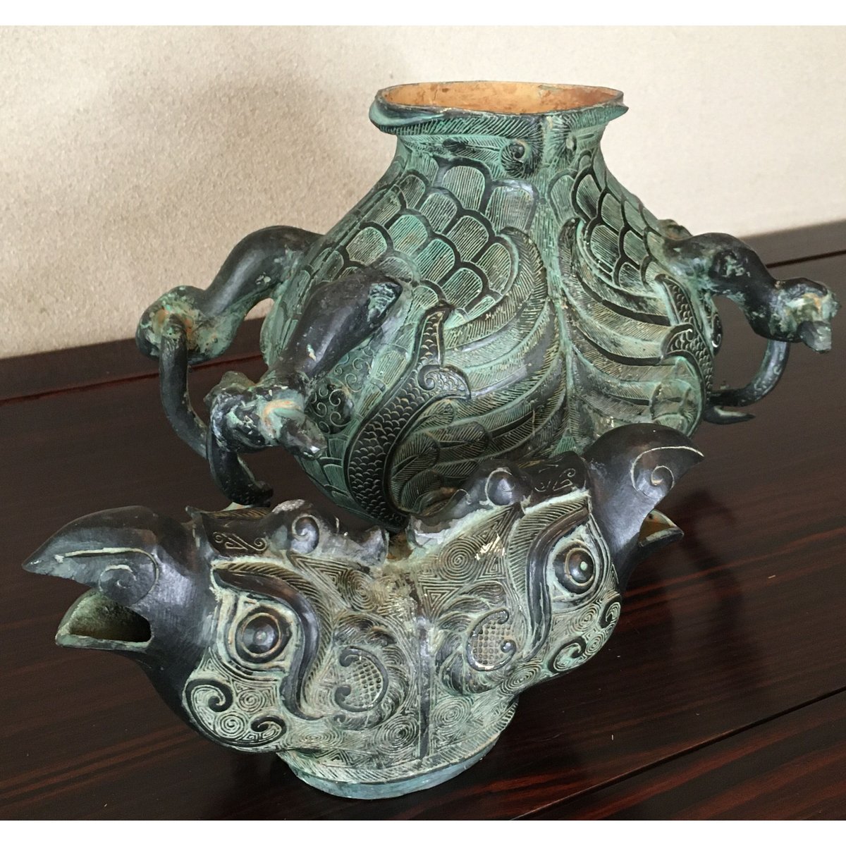 双頭鳳凰壺<出土品> | 古門堂 双頭鳳凰壺<出土品> | 古門堂