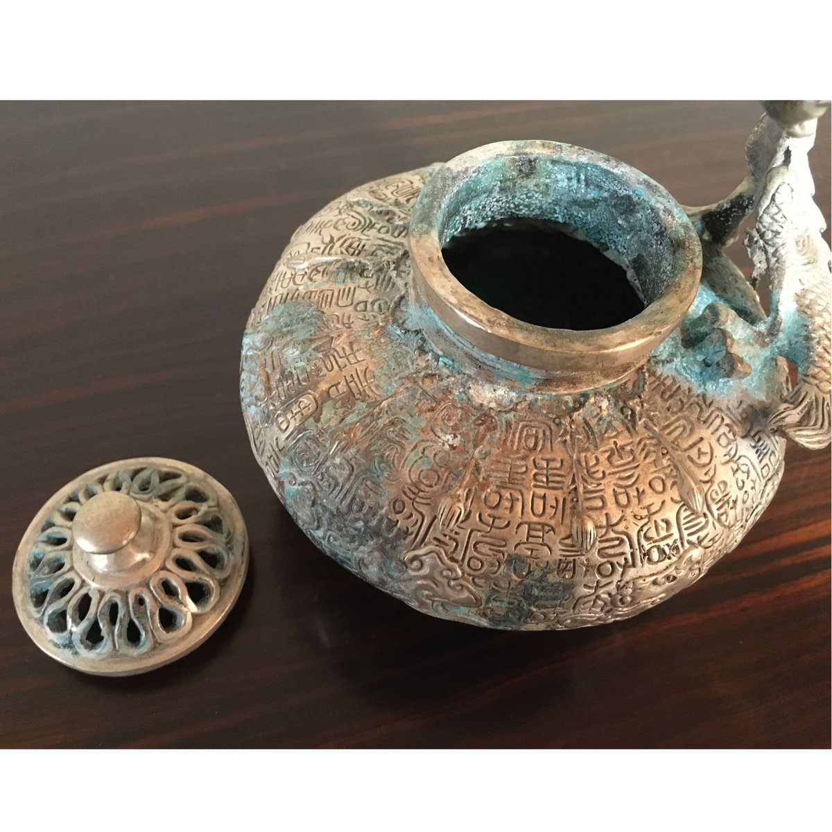▽鴻▽ 紫銅製 銀絲嵌 雙耳 熏香炉 置物 茶色かっ 古 - 仏具一般 ▽鴻▽ 紫銅製 銀絲嵌 雙耳 熏香炉 置物 茶色かっ 古 - 仏具一般